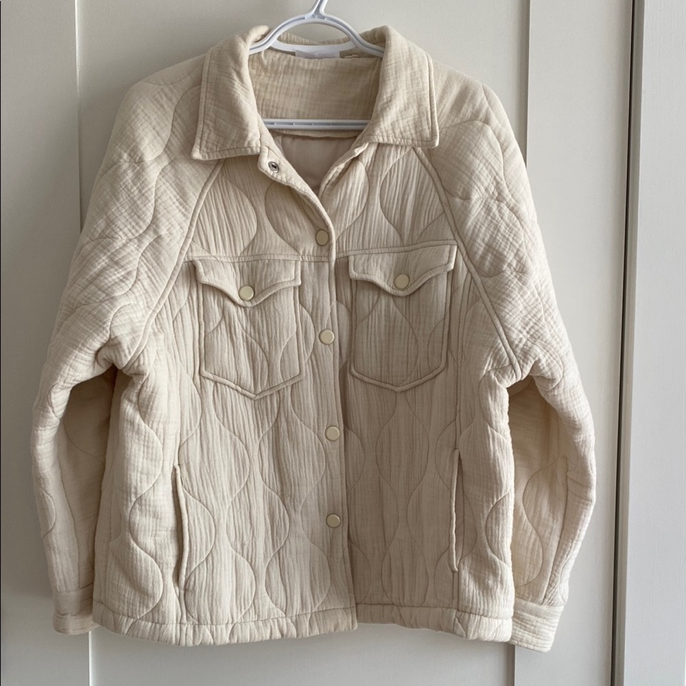 Cream Quilted Spring/Fall Jacket - Picture 2 of 5